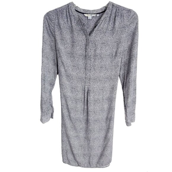 Boden Womens Blue White Polka Dots Half Button Up Dress Long‎ Sleeve Size 6R - Picture 1 of 11